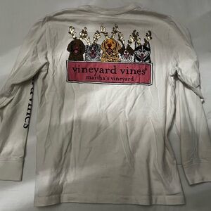 Boys Christmas holiday dogs vineyard vines long sleeve shirt medium 12-14